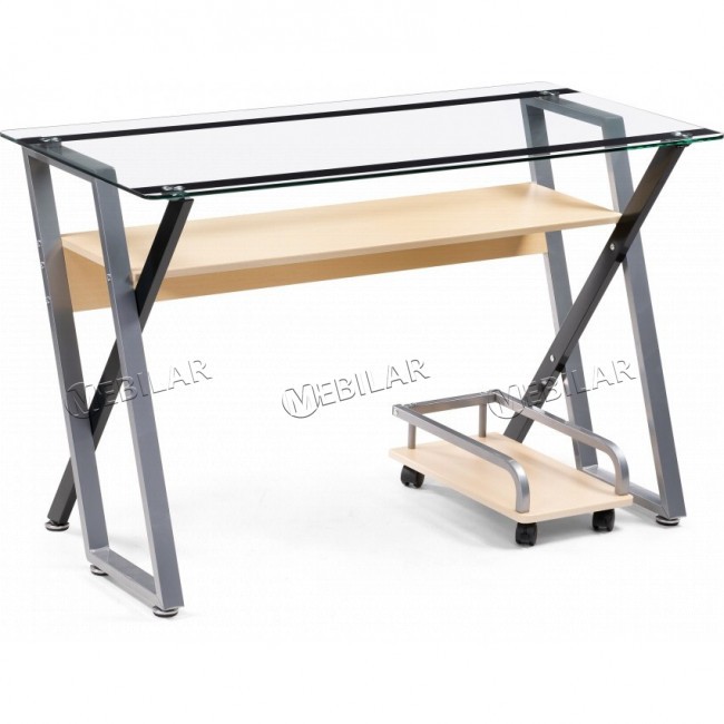 Стол Gunar Silver Gray Clear Glass Стол Gunar Silver Gray Clear Glass