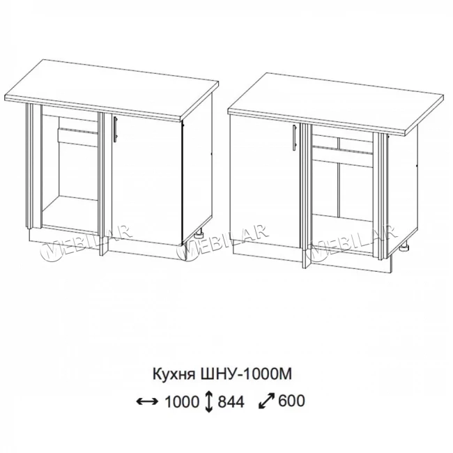 Корпус шкаф нижний угловой STEND ШНУ 1000-М крафт Корпус шкаф нижний угловой STEND ШНУ 1000-М крафт